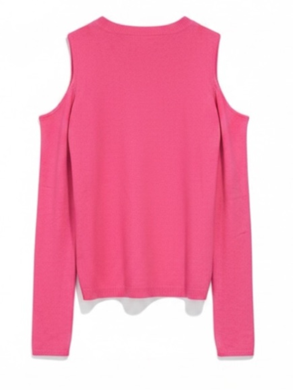 Marled Cashmere Cold Shoulder Long Sleeve Sweater Pink Thumbholes Size XS - Picture 2 of 9